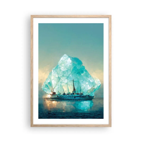 Affiche dans un chêne clair - Poster - Diamant arctique - 50x70 cm