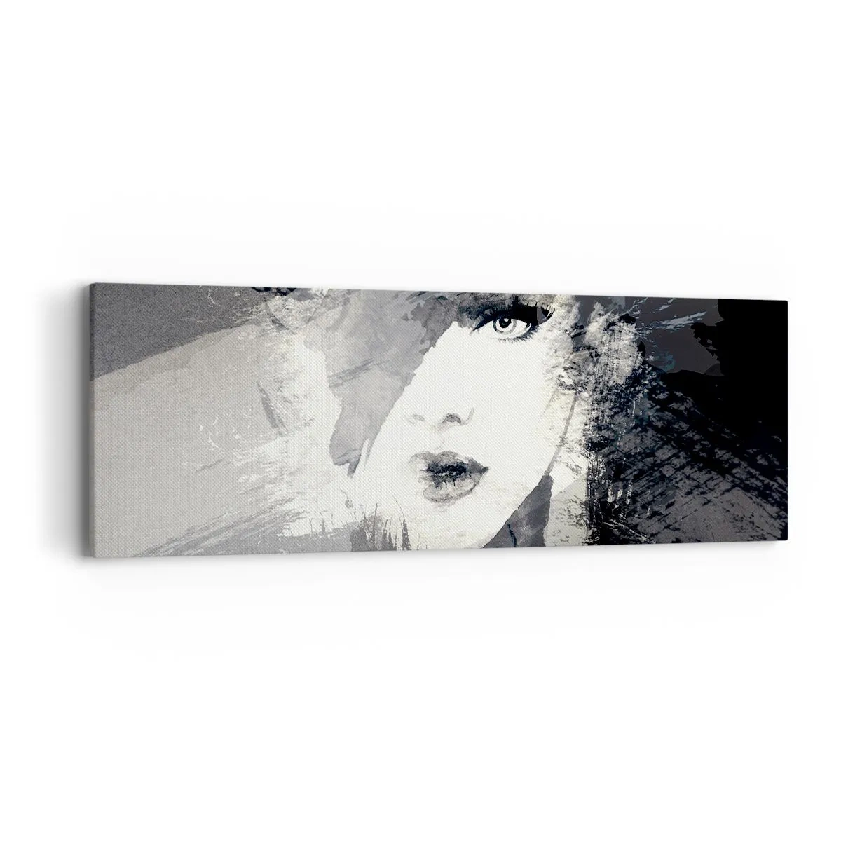 Impression sur toile - Image sur toile - Derrière un voile gris - 90x30 cm