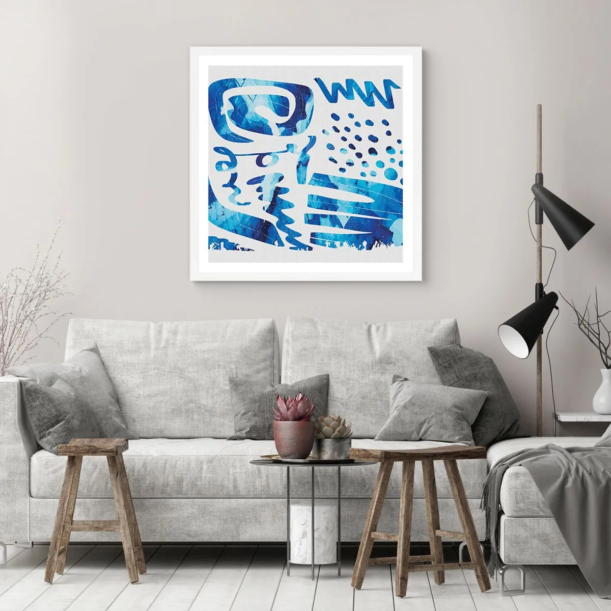 Affiche dans un cadre blanc - Poster - Retour aux racines - 40x40 cm