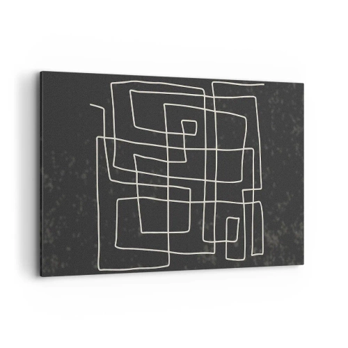 Impression sur toile - Image sur toile - Motif géométrique abstrait sur fond sombre - 120x80cm - Pas aussi simple - Décoration murale moderne pour le salon et la chambre ARTTOR