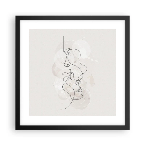 Affiche dans un cadre noir - Poster - Emmêlé dans une étreinte - 40x40 cm