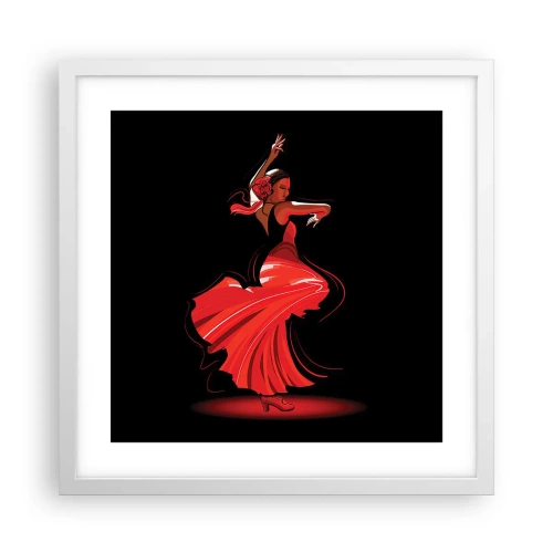 Affiche dans un cadre blanc - Poster - L'esprit fougueux du flamenco - 40x40 cm