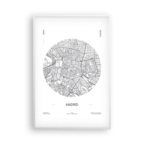 Affiche dans un cadre blanc - Poster - Anatomie de Madrid - 61x91 cm