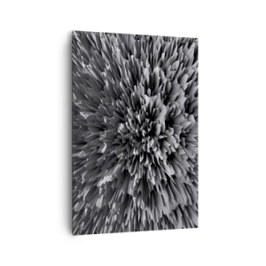 Impression sur toile - Image sur toile - Structure abstraite en nuances de gris - 70x100cm - Ça ne peut pas être plus dur que ça - Décoration murale moderne pour le salon et la chambre ARTTOR