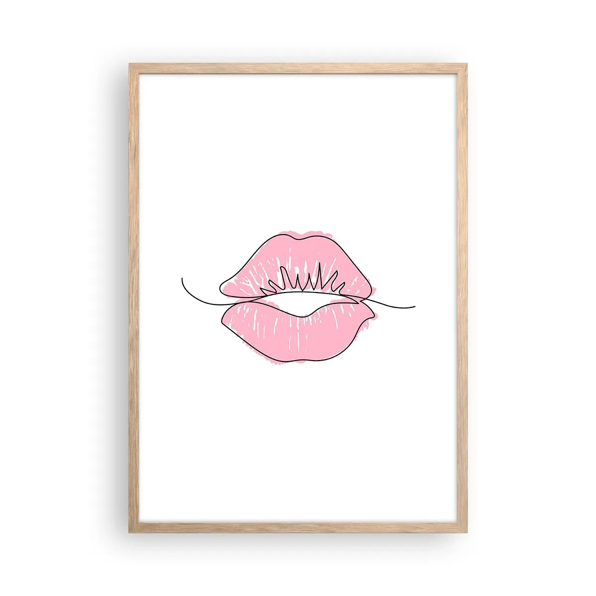 Affiche dans un chêne clair - Poster - Prêt à l'embrassade? - 50x70 cm