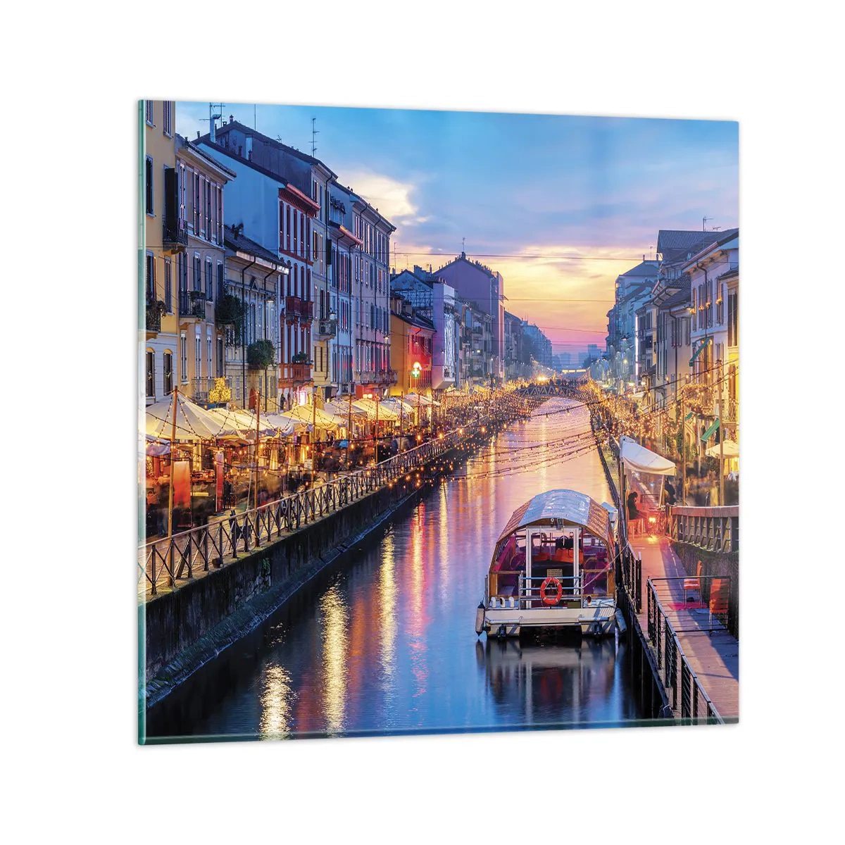 Impression sur verre - Image sur verre - Soirée de lumière et de jeu - 50x50 cm