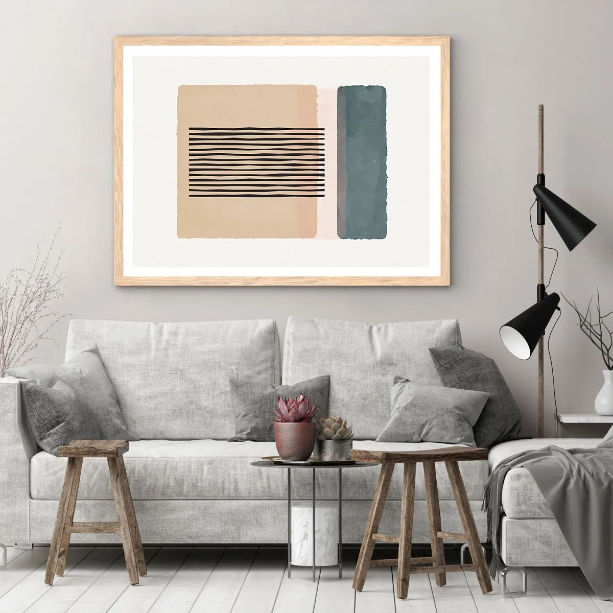 Affiche dans un chêne clair - Poster - Tout est en ordre - 40x30 cm