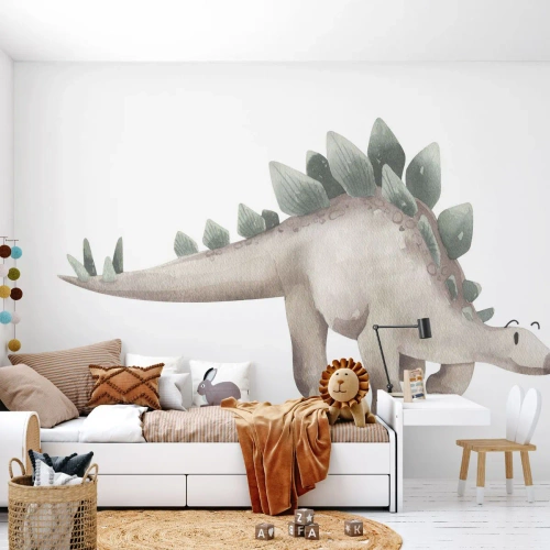 Papier peint sur mesure Premium Sand - Votre ami - Dinosaure, Enfants, stégosaure