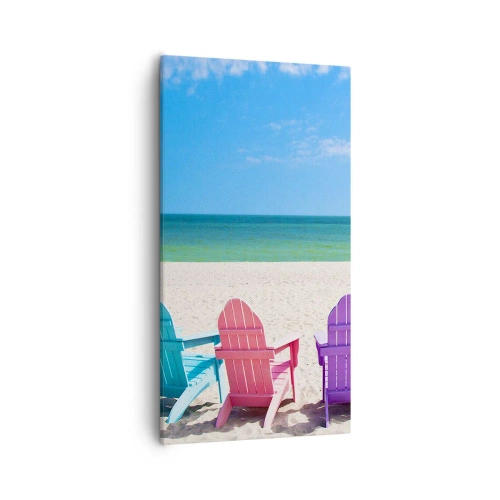 Impression sur toile - Image sur toile - Plage arc-en-ciel - 55x100 cm