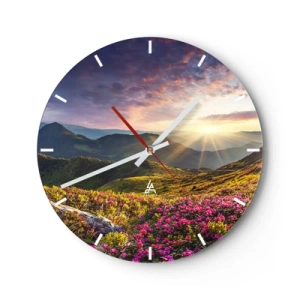 Horloge murale - Pendule murale - Fraîcheur matinale en montagne - 40x40 cm