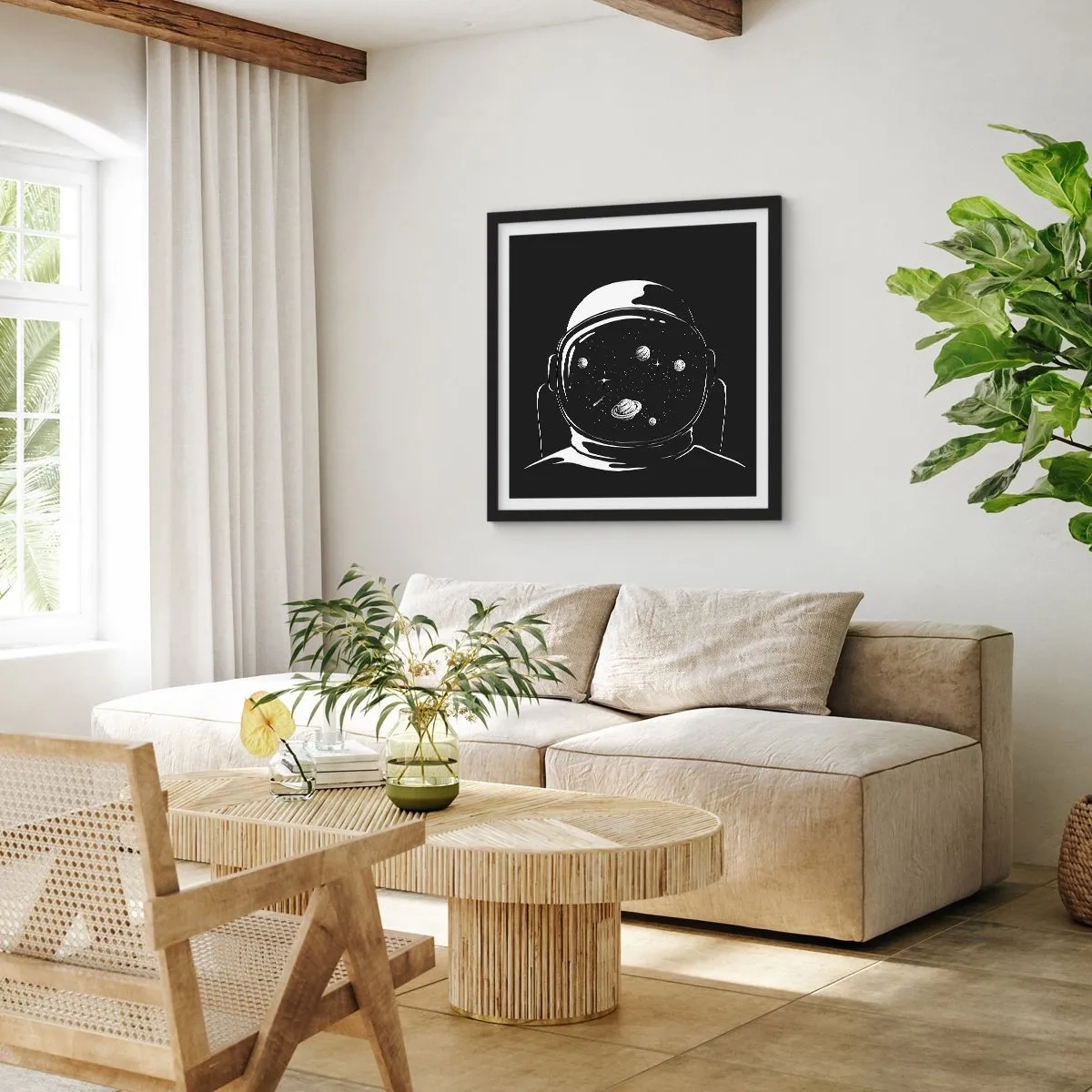 Affiche dans un cadre noir - Poster - Sympa la vue - 60x60 cm