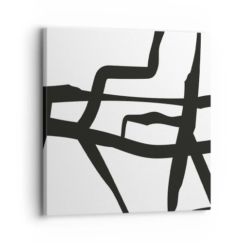 Impression sur toile - Image sur toile - Conception noir et blanc - 30x30 cm