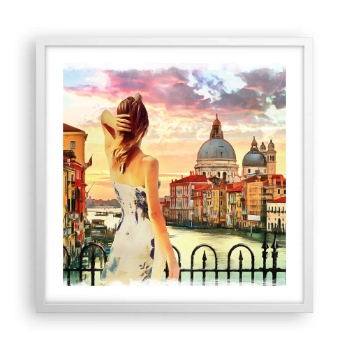Affiche dans un cadre blanc - Poster - Pour une aventure c'est uniquement dans ... - 50x50 cm