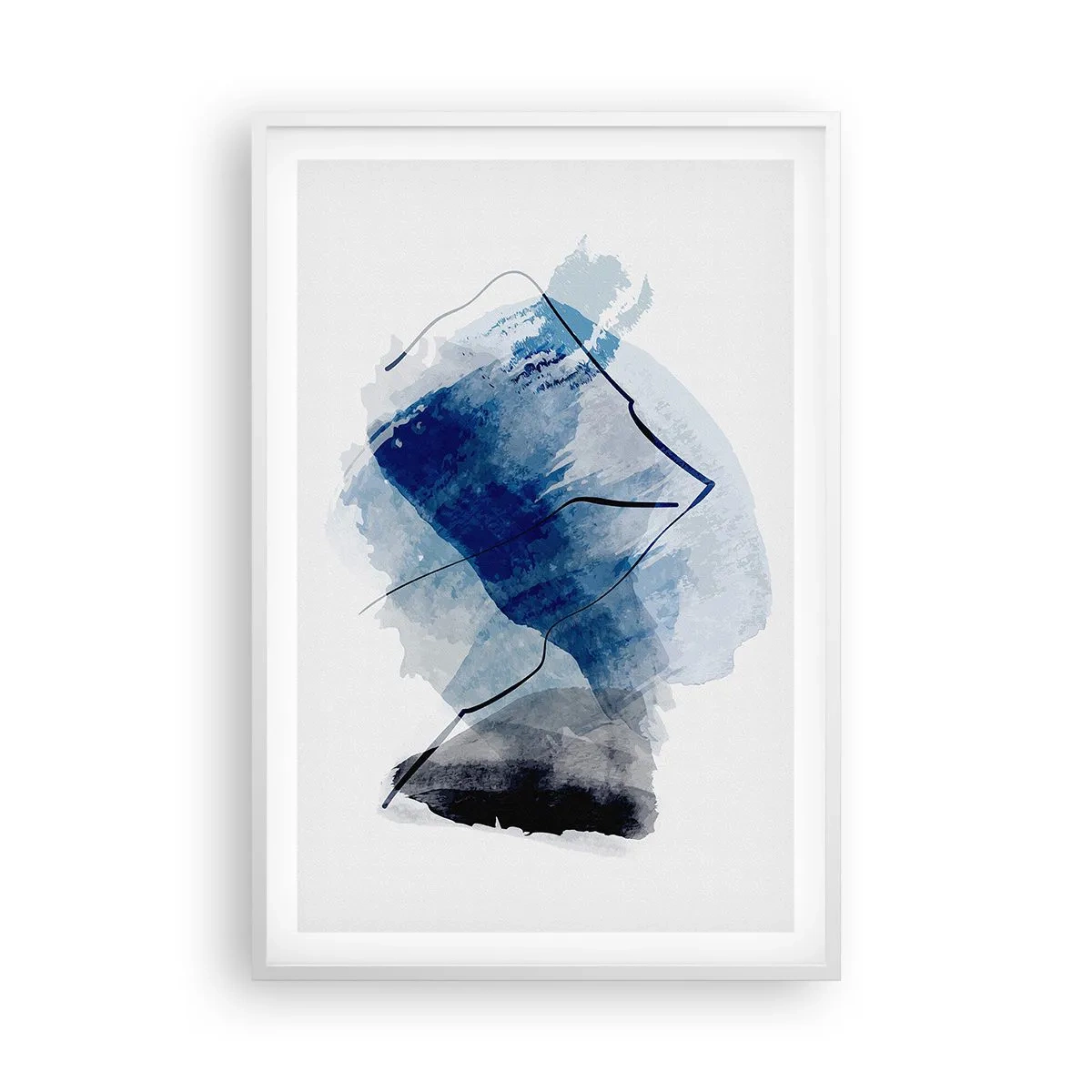 Affiche dans un cadre blanc - Poster - Montagne de glace - 61x91 cm