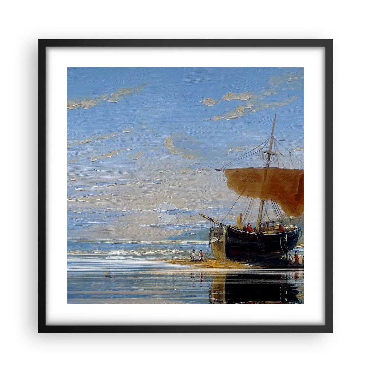 Affiche dans un cadre noir - Poster - Eau, terre, air - 50x50 cm