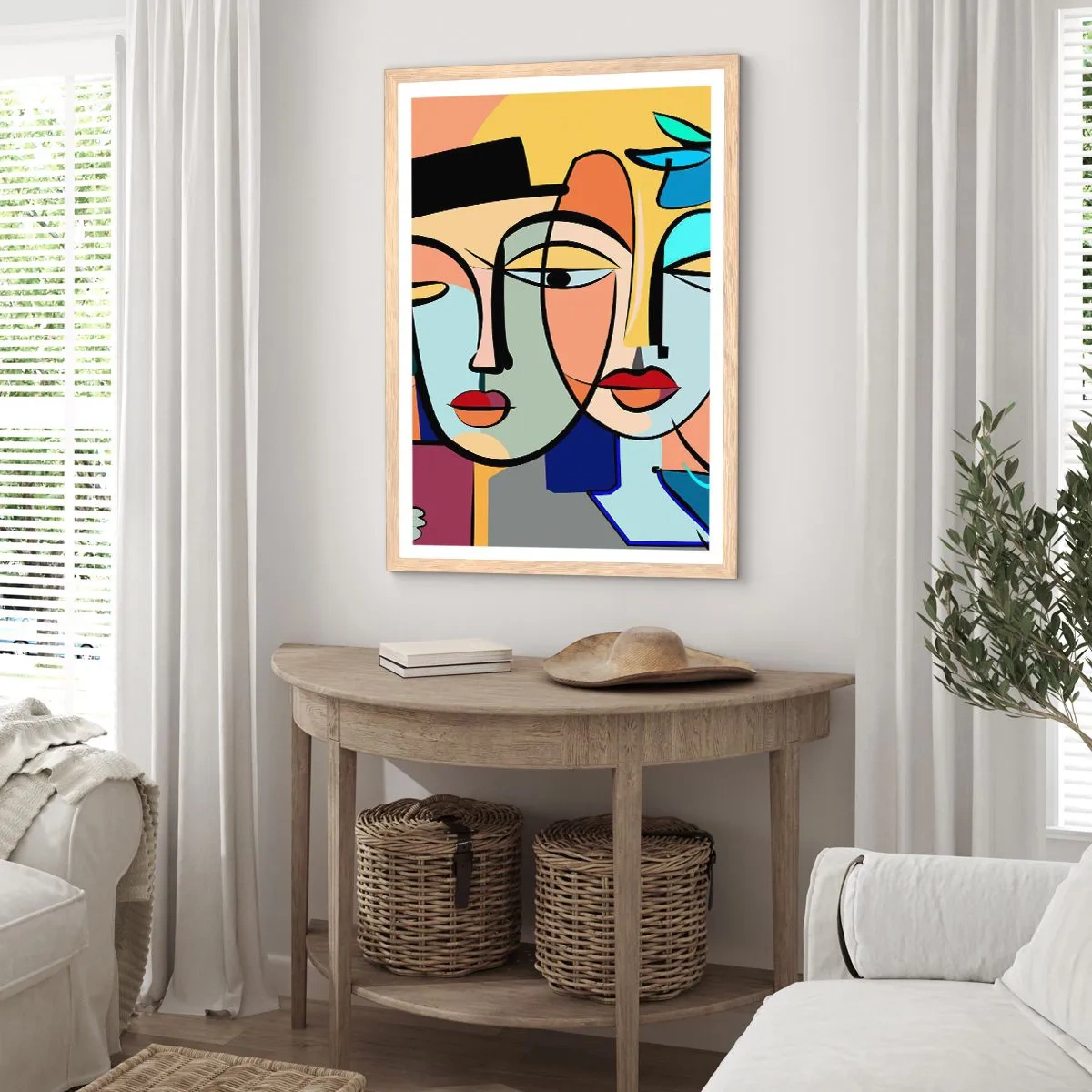Affiche dans un chêne clair - Poster - Le Rendez-vous de Picasso - 50x70 cm