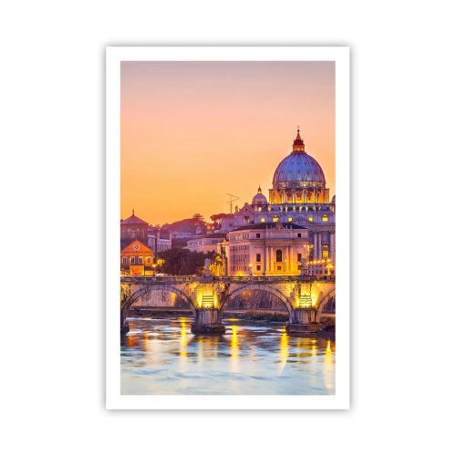 Affiche - Poster - Coucher de soleil sur la ville éternelle - 61x91 cm