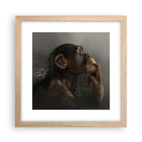 Affiche dans un chêne clair - Poster - Certainement un penseur - 30x30 cm