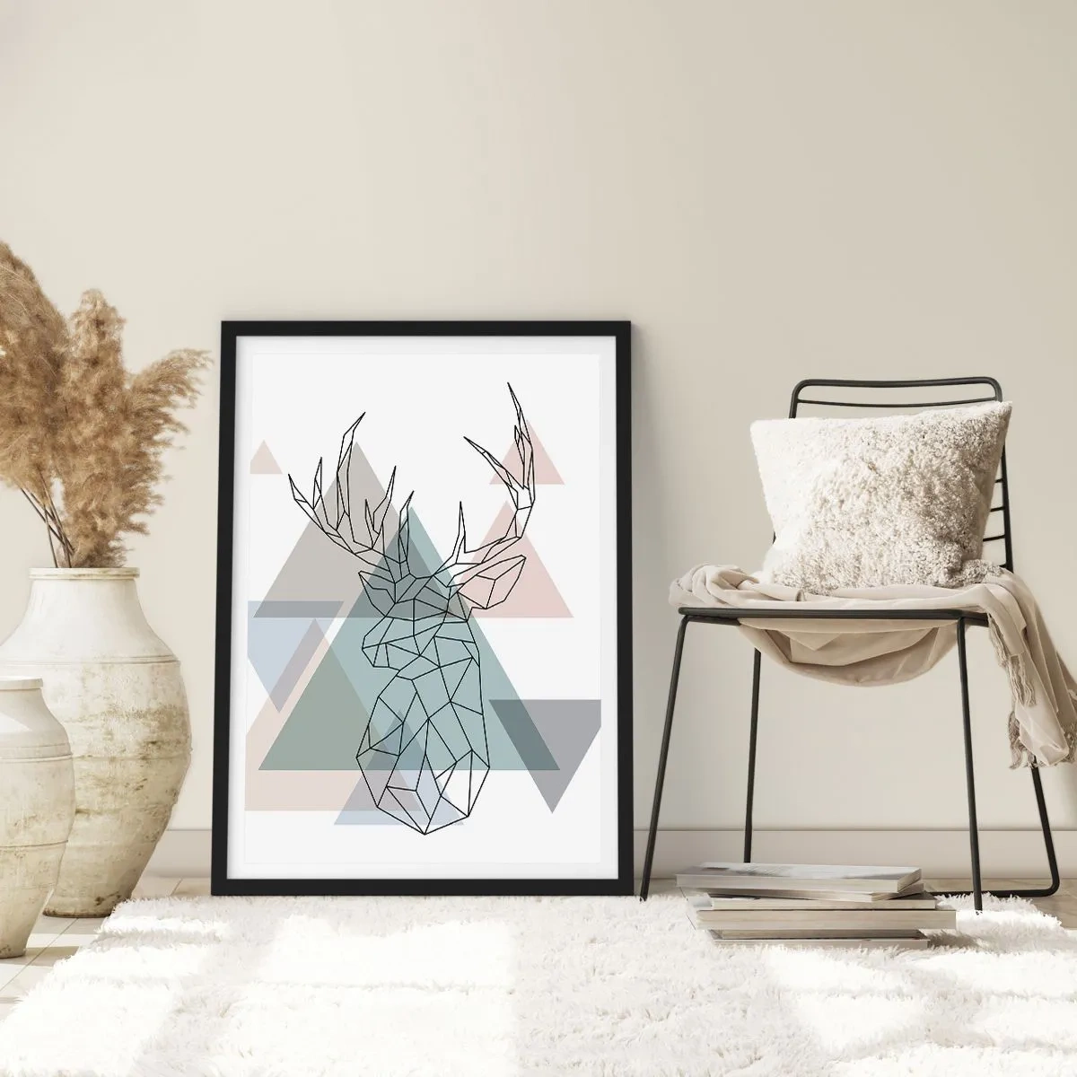 Affiche dans un cadre noir - Poster - Dans une forêt géométrique - 40x50 cm