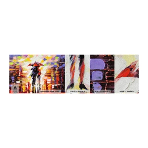 Échantillon de Papier Peint Premium Sand - Ensemble à travers la nuit et la pluie - Abstraction, Couple amoureux, Marcher sous la pluie - 100x30 cm
