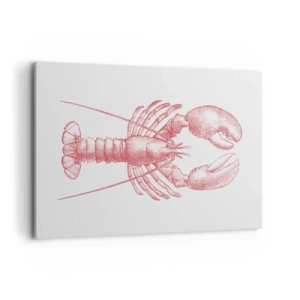 Impression sur toile - Image sur toile - Dessin d'un homard dans une teinte rouge - 120x80cm - Un homard digne d'Homère - Décoration murale moderne pour le salon et la chambre ARTTOR