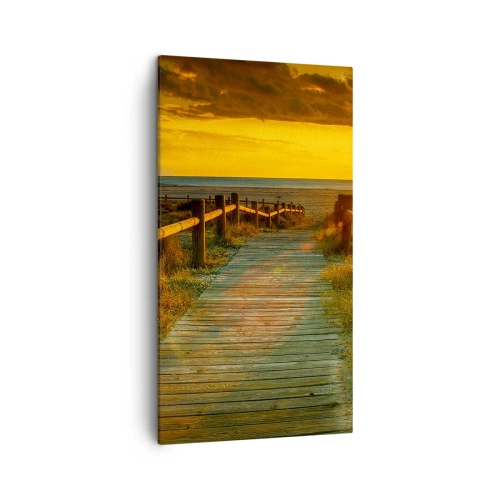 Impression sur toile - Image sur toile - Baigné dans le vieil or - 45x80 cm