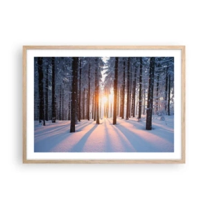 Affiche dans un chêne clair - Poster - Clairement en noir et blanc - 70x50 cm