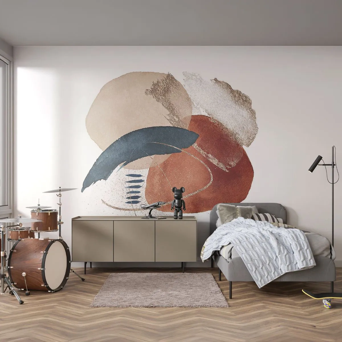Papier Peint Autocollant Deluxe Sticker - Composition ovale - Abstraction, Morceau, Modèle moderne - 250x175 cm