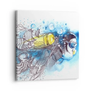 Impression sur toile - Image sur toile - Le grand bleu - 30x30 cm