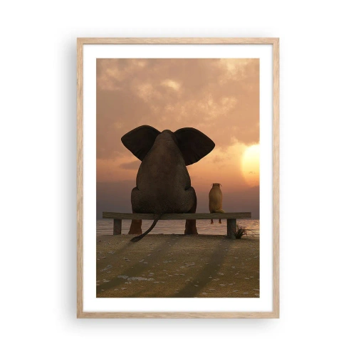 Affiche dans un chêne clair - Poster - C'est bon de garder le silence ensemble - 50x70 cm