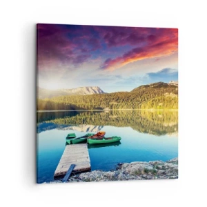 Impression sur toile - Image sur toile - Aussi lisse qu'un miroir au-dessus de l'eau - 50x50 cm