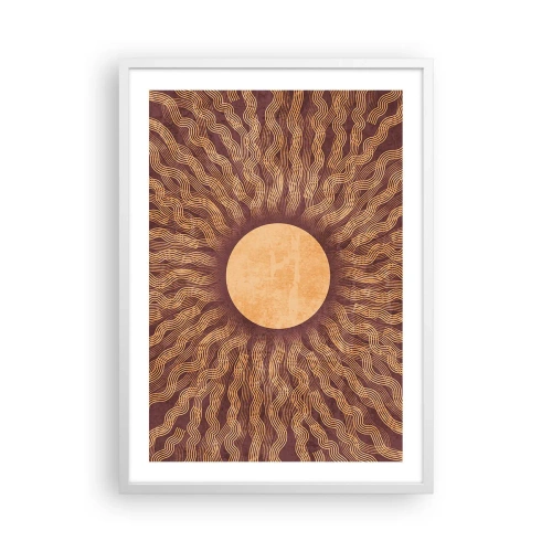 Affiche dans un cadre blanc - Poster - Icône du soleil - 50x70 cm