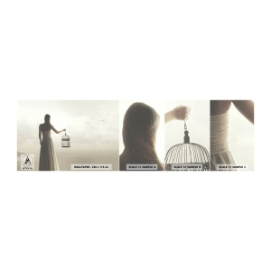 Échantillon De Papier Peint Standard Eco - Soi libre - Femme, Cage à oiseaux, Oiseau - 100x30 cm