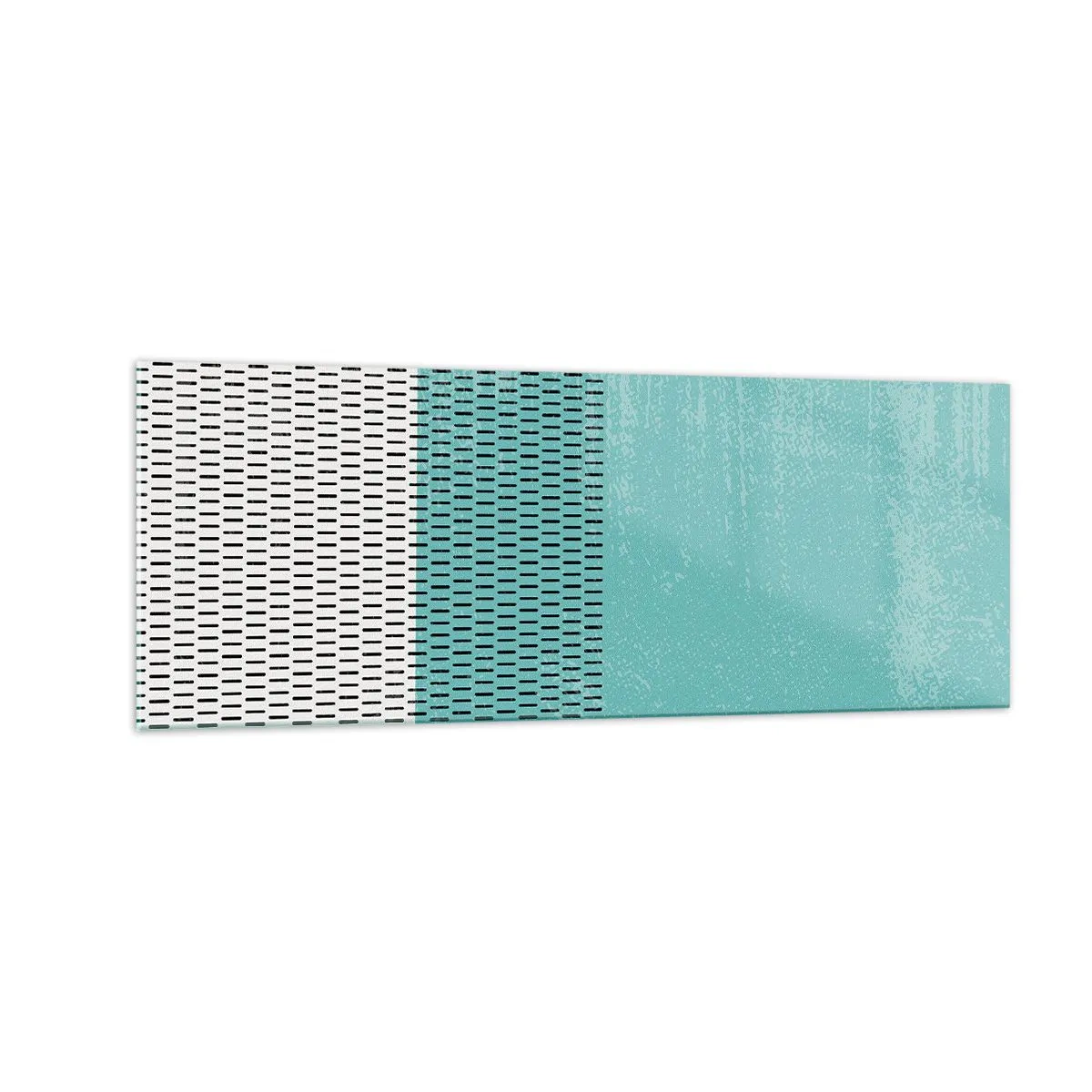 Impression sur verre - Image sur verre - Composition géométrique avec turquoise et lignes - 140x50cm - Composition équilibrée - Décoration murale moderne pour le salon et la chambre ARTTOR