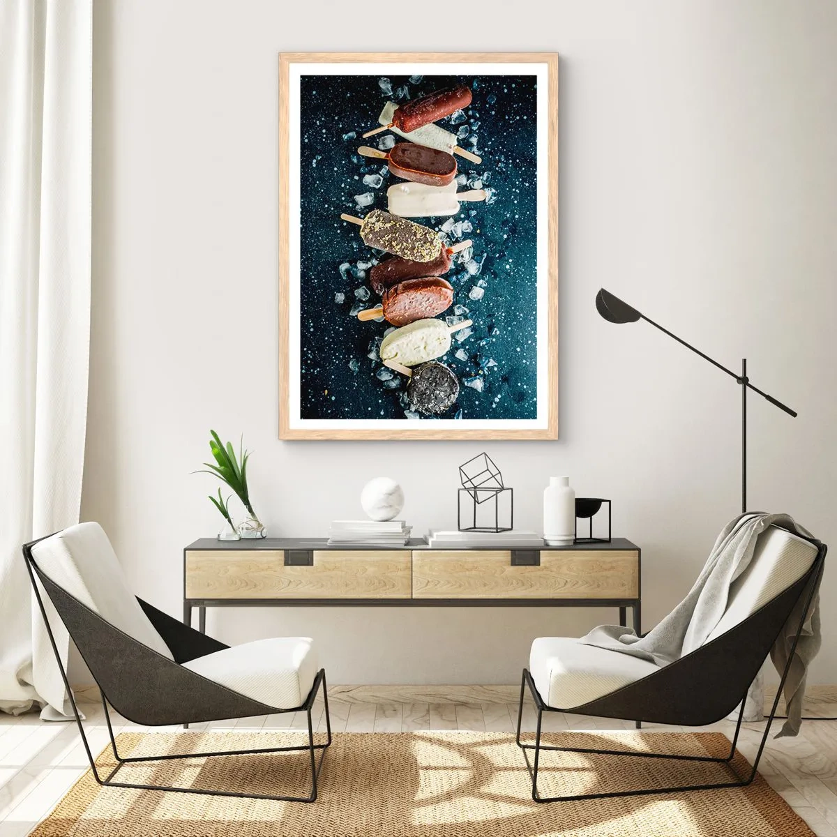 Affiche dans un chêne clair - Poster - Le goût de l'été chaud - 40x50 cm