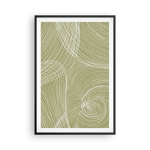 Affiche dans un cadre noir - Poster - Abstraction complexe de blanc - 61x91 cm
