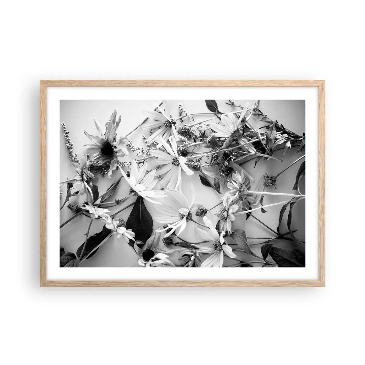 Affiche dans un chêne clair - Poster - Non-un bouquet de fleurs - 70x50 cm