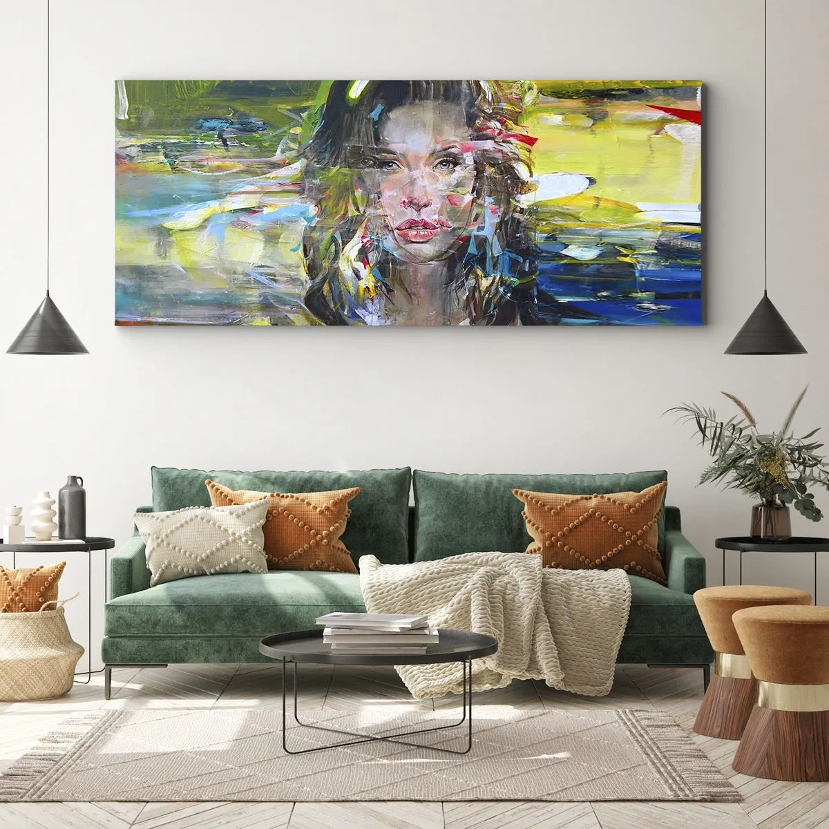 Impression sur toile - Image sur toile - Derrière l'air, un rideau - 100x40 cm