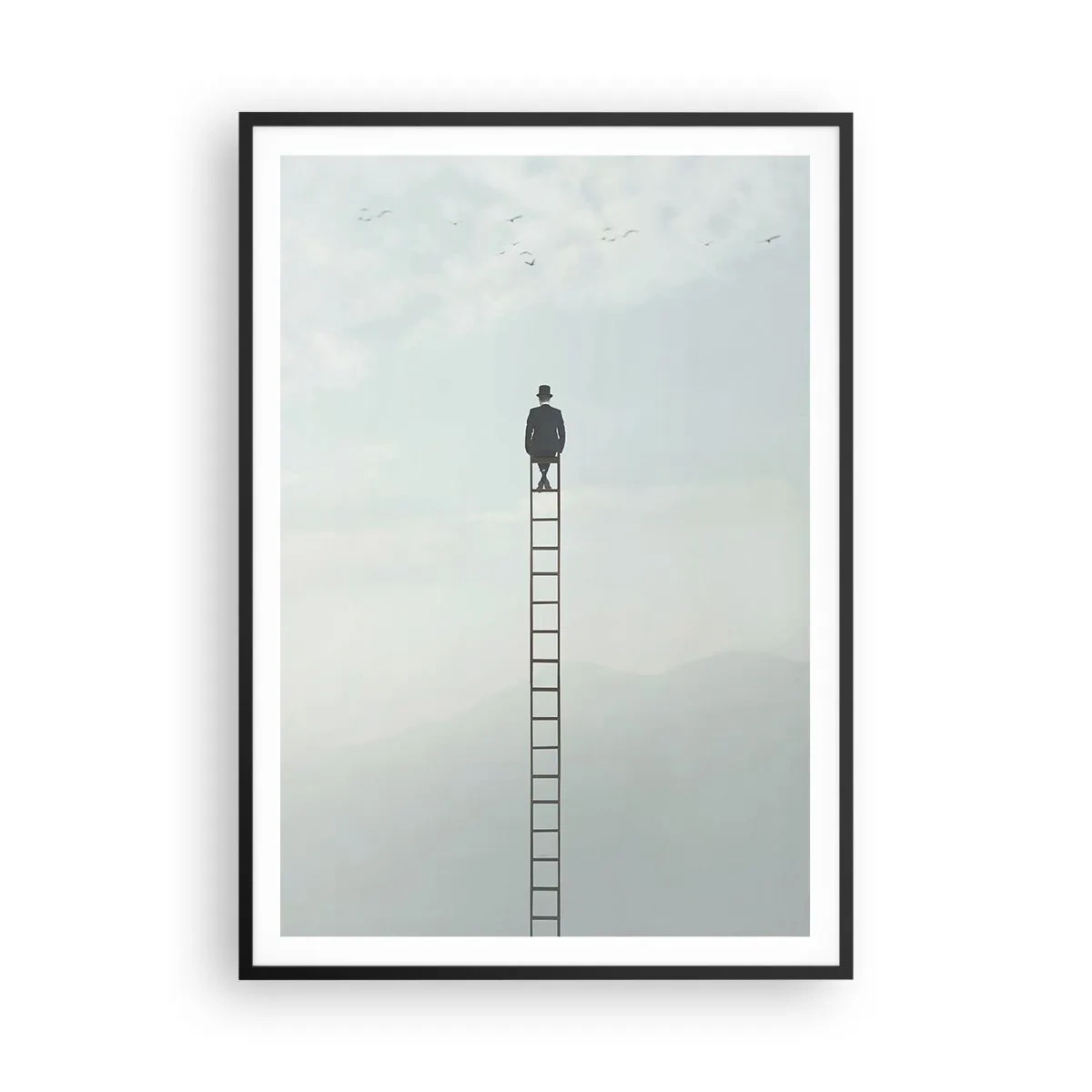 Affiche dans un cadre noir - Poster - Se soulever au-dessus - 70x100 cm