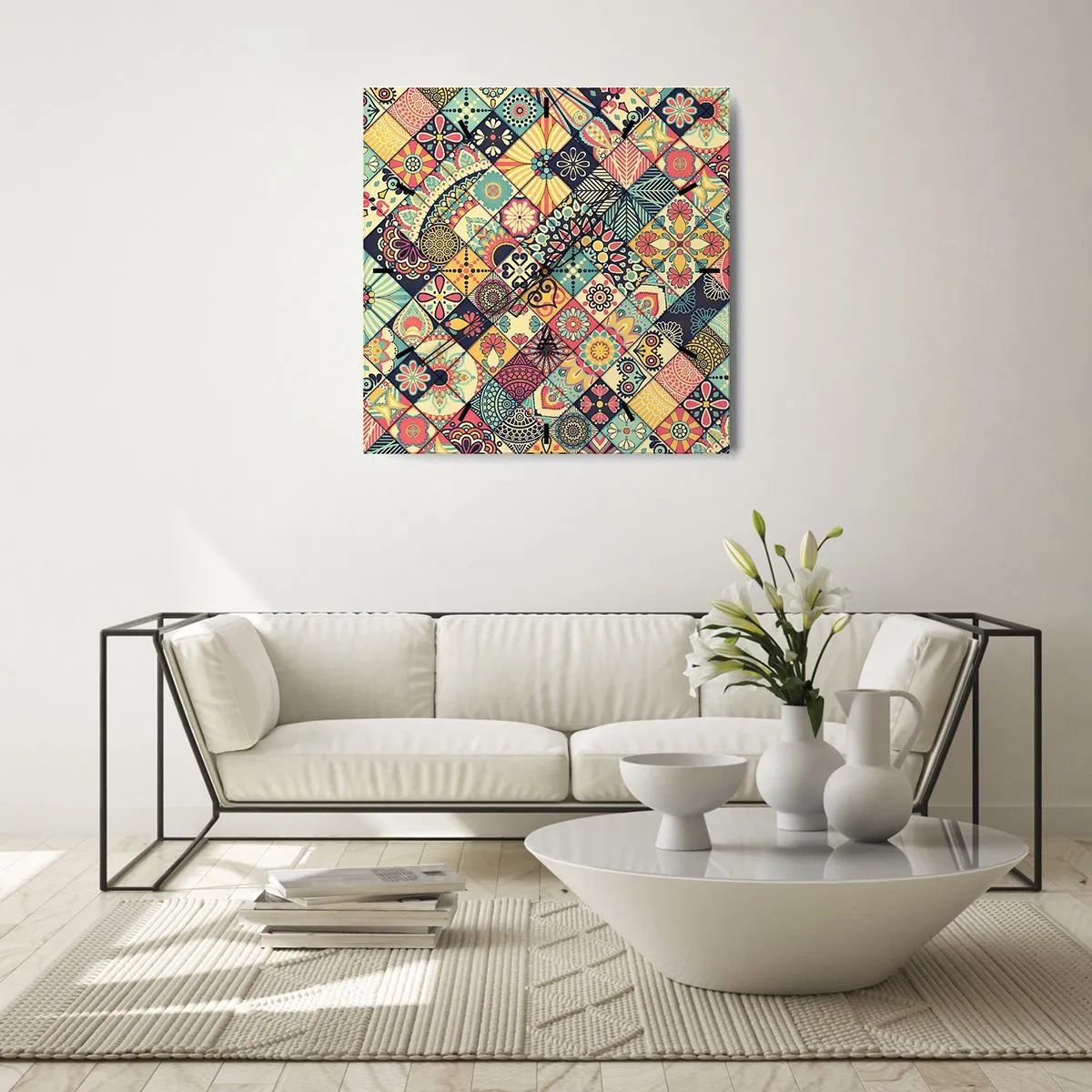 Horloge murale - Pendule murale - Ambiance marocaine - 40x40 cm