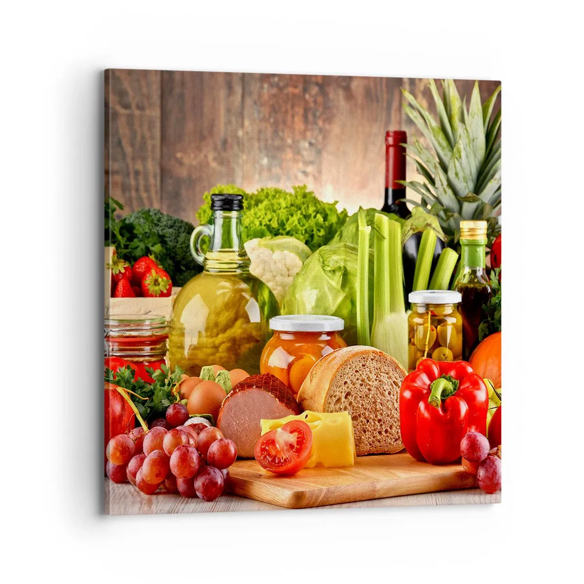 Impression sur toile - Image sur toile - Fumé, cuit au four et mariné - 70x70 cm