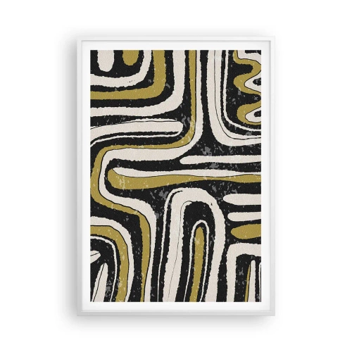 Affiche dans un cadre blanc - Poster - Composition : routes et ruelles - 70x100 cm
