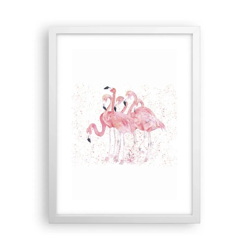Affiche dans un cadre blanc - Poster - Ensemble rose - 30x40 cm
