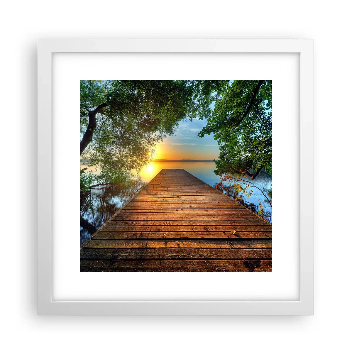 Affiche dans un cadre blanc - Poster - Prenez votre temps, asseyez-vous - 30x30 cm