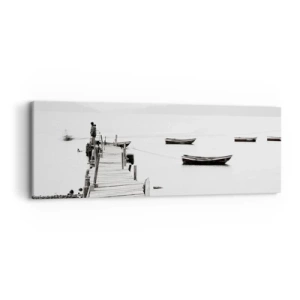 Impression sur toile - Image sur toile - Calme et propre au bord de l'eau - 90x30 cm