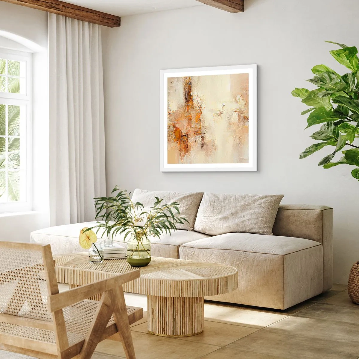 Affiche dans un cadre blanc - Poster - Âme de l'ambre - 60x60 cm