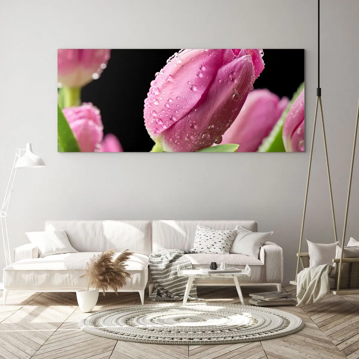 Impression sur verre - Image sur verre - Rêve de lilas dans la rosée - 100x40 cm
