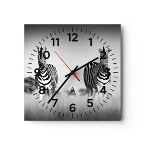 Horloge murale - Pendule murale - Le monde est bel et bien noir et blanc - 40x40 cm