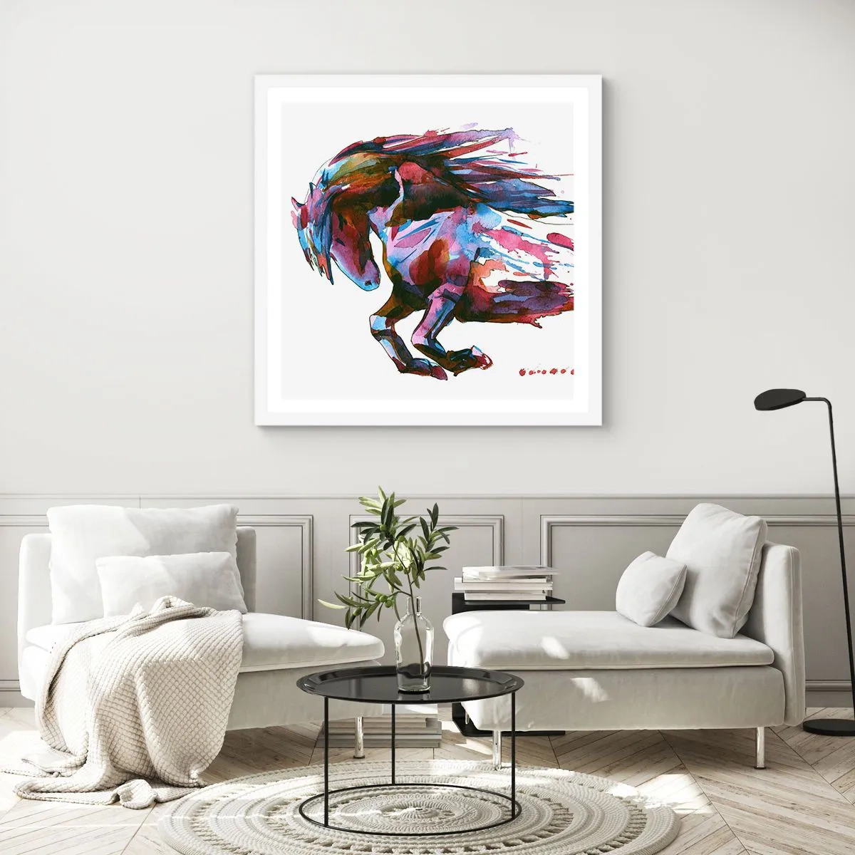 Affiche dans un cadre blanc - Poster - Dans le ravissement - 40x40 cm