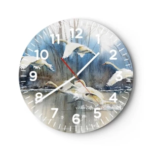 Horloge murale - Pendule murale - Comme dans un conte de fées sur les cygnes sauvages - 40x40 cm